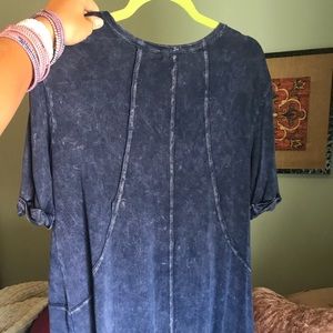 Blue oversized altard state top